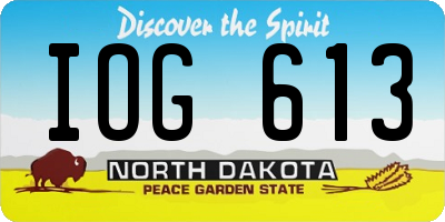 ND license plate IOG613