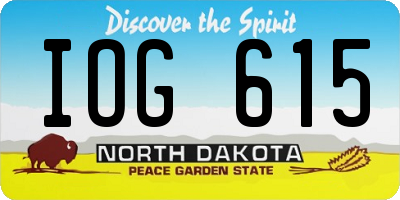ND license plate IOG615