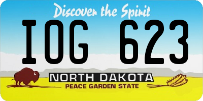 ND license plate IOG623