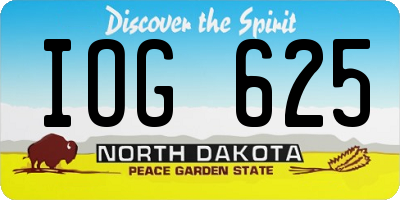 ND license plate IOG625