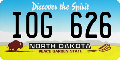 ND license plate IOG626