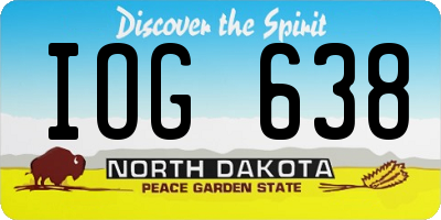 ND license plate IOG638
