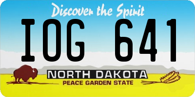 ND license plate IOG641