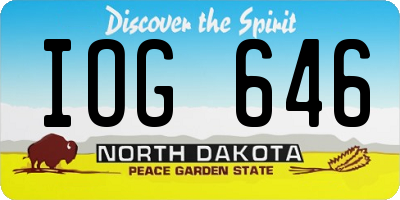 ND license plate IOG646