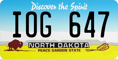ND license plate IOG647