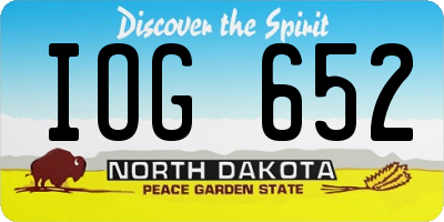 ND license plate IOG652