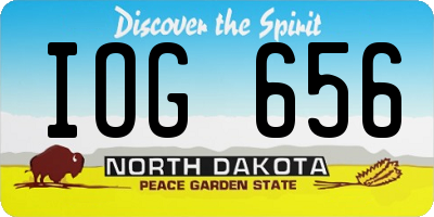 ND license plate IOG656