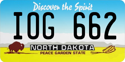 ND license plate IOG662