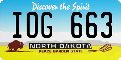 ND license plate IOG663