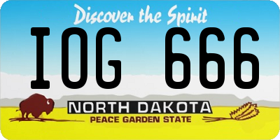 ND license plate IOG666