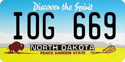 ND license plate IOG669