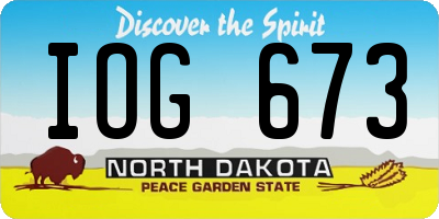 ND license plate IOG673