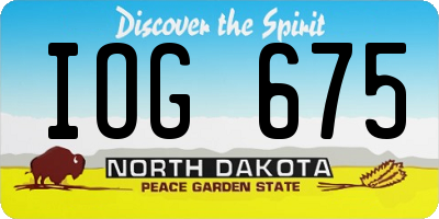 ND license plate IOG675