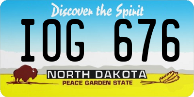 ND license plate IOG676