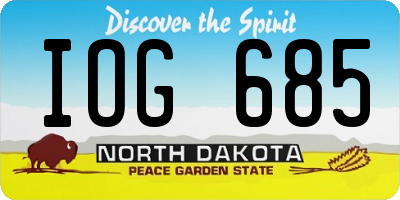 ND license plate IOG685