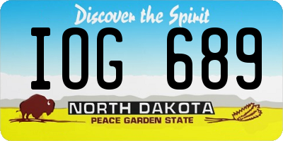 ND license plate IOG689
