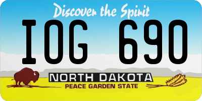 ND license plate IOG690