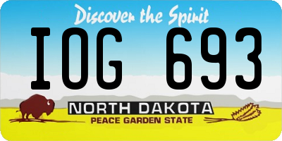 ND license plate IOG693