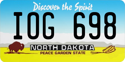 ND license plate IOG698