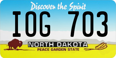 ND license plate IOG703