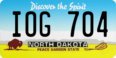 ND license plate IOG704