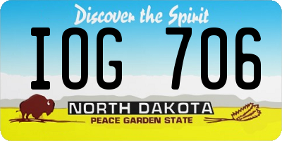 ND license plate IOG706