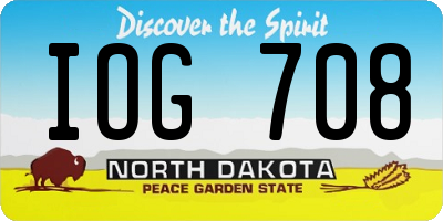 ND license plate IOG708
