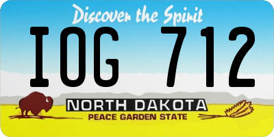 ND license plate IOG712