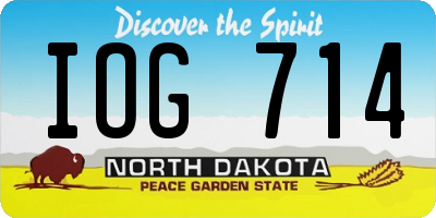 ND license plate IOG714