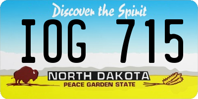 ND license plate IOG715