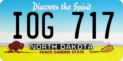 ND license plate IOG717