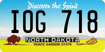 ND license plate IOG718