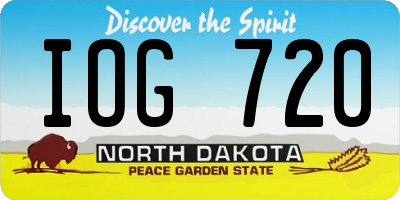 ND license plate IOG720