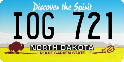 ND license plate IOG721