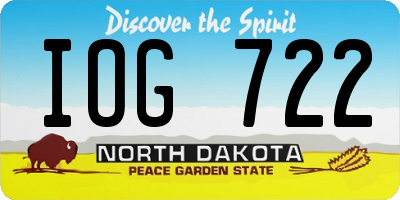 ND license plate IOG722