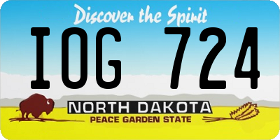 ND license plate IOG724
