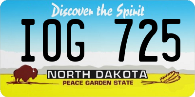ND license plate IOG725