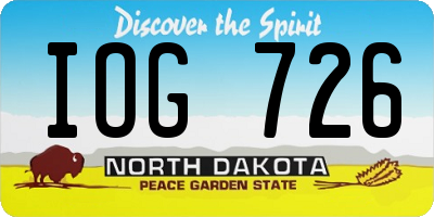 ND license plate IOG726