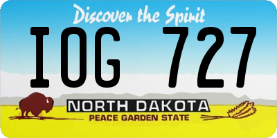 ND license plate IOG727