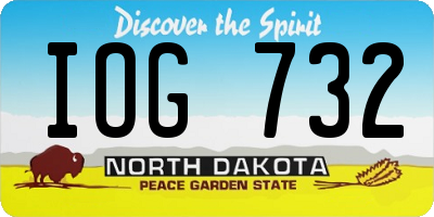 ND license plate IOG732