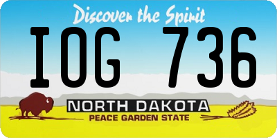 ND license plate IOG736