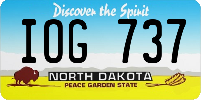ND license plate IOG737
