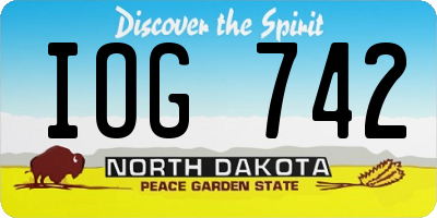 ND license plate IOG742