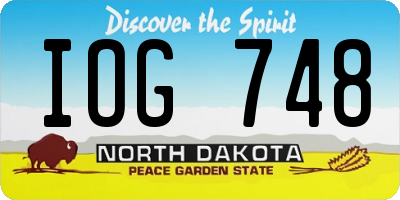 ND license plate IOG748