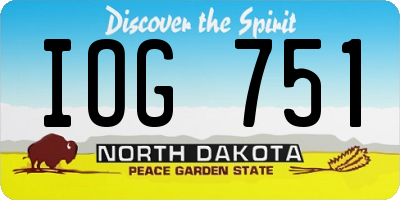 ND license plate IOG751