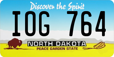 ND license plate IOG764