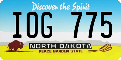 ND license plate IOG775
