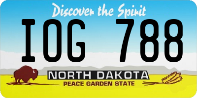 ND license plate IOG788