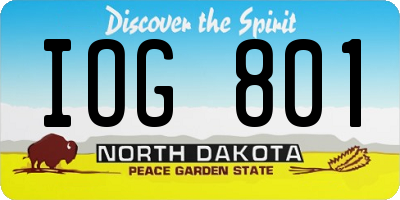 ND license plate IOG801