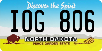 ND license plate IOG806